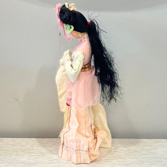 Vintage Oriental Chinese Court Lady Doll Geisha 11" Long Sleeves Souvenir - Picture 8 of 13